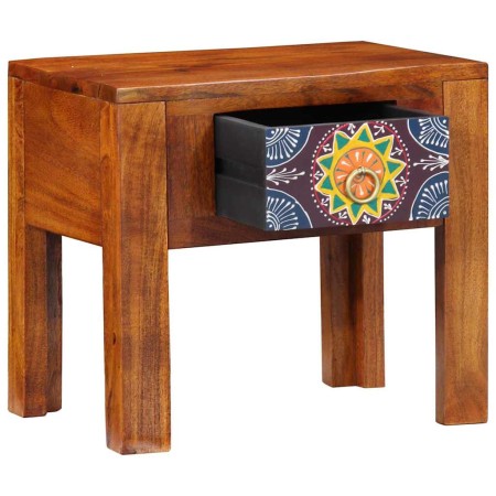 Mesa lateral Marrón 40 x 30 x 36 cm Madera maciza de Acacia
