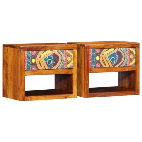 Armario de Noche con cajón 2 pcs Marrón 40 x 35 x 35 cm