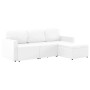 Sofá cama modular de 3 plazas de cuero sintético blanco