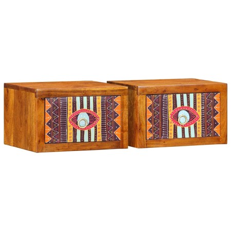 Armario de Noche con cajón 2 pcs Marrón 35 x 30 x 22 cm