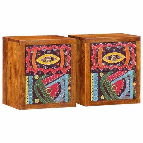 Armario de Noche con cajón 2 pcs Marrón 35 x 30 x 40 cm