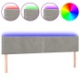 Hellgraues Samtkopfteil mit LED 200x5x78/88 cm von vidaXL, Kopf- und Fußteile - Ref: Foro24-3121538, Preis: 57,43 €, Rabatt: %
