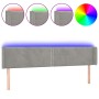 Hellgraues Samtkopfteil mit LED 203x16x78/88 cm von vidaXL, Kopf- und Fußteile - Ref: Foro24-3123162, Preis: 68,75 €, Rabatt: %