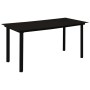Set de comedor de jardín 5 pzas cuerda de algodón y acero negro