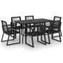 Juego de comedor para jardín 7 piezas ratán PVC negro en Conjuntos de jardín | Comprar online en Foro24