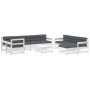 Garden furniture set 10 pieces and white solid wood cushions by vidaXL, Garden sets - Ref: Foro24-3186089, Price: 891,42 €, D...