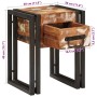 Mesa auxiliar 30 x 30 x 40 cm Madera recuperada maciza y metal