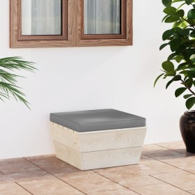 Otomana de palets de jardín con cojín madera abeto impregnada