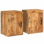 Mesa de Noche 2 pcs Marrón Madera de mango maciza