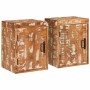 Mesa de Noche 2 pcs Marrón madera sólida recuperada