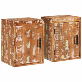 Mesa de Noche 2 pcs Marrón madera sólida recuperada
