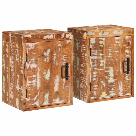 Mesa de Noche 2 pcs Marrón madera sólida recuperada