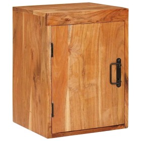 Mesa de Noche Marrón 35 x 33 x 48 cm Madera Sólida de Acacia