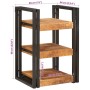 Mesa de Noche Marrón y negro Madera de mango maciza
