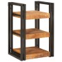 Mesa de Noche 2 pcs Marrón y negro Madera de mango maciza
