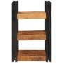 Mesa de Noche 2 pcs Marrón y negro Madera de mango maciza