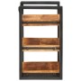 Mesa de Noche 2 pcs Marrón y negro Madera de mango maciza