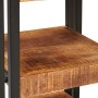 Mesa de Noche 2 pcs Marrón y negro Madera de mango maciza