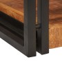 Mesa de Noche 2 pcs Marrón y negro Madera de mango maciza