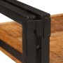 Mesa de Noche 2 pcs Marrón y negro Madera de mango maciza