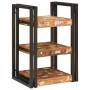 Mesa de Noche 2 pcs Marrón y negro madera sólida recuperada