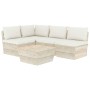 Muebles de jardín de palets 5 piezas y cojines madera de abeto