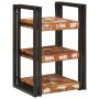 Mesa de Noche 2 pcs Marrón y negro madera sólida recuperada