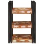 Mesa de Noche 2 pcs Marrón y negro madera sólida recuperada