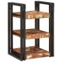 Mesa de Noche 2 pcs Marrón y negro madera sólida recuperada