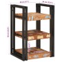 Mesa de Noche 2 pcs Marrón y negro madera sólida recuperada