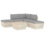 Muebles de jardín de palets 6 piezas y cojines madera de abeto