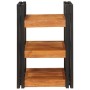 Mesa de Noche 2 pcs Marrón y negro Madera Sólida de Acacia