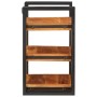 Mesa de Noche 2 pcs Marrón y negro Madera Sólida de Acacia
