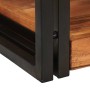 Mesa de Noche 2 pcs Marrón y negro Madera Sólida de Acacia