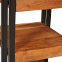 Mesa de Noche 2 pcs Marrón y negro Madera Sólida de Acacia