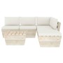 Muebles de jardín de palets 6 piezas y cojines madera de abeto