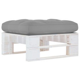 Otomana de jardín de palets madera de pino impregnada blanca Otomana de jardín de palets madera de pino impregnada blanca