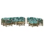 Gartenmöbel-Set 10 Teile und Kissen aus imprägnierter Kiefer\n von vidaXL, Gartensets - Ref: Foro24-3186101, Preis: 970,11 €,...