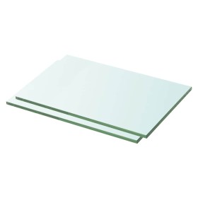 Estantes 2 unidades panel de vidrio transparente 30x15 cm