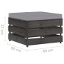 Muebles de jardín 2 piezas con cojines madera impregnada gris