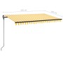 Toldo retráctil manual amarillo y blanco 450x300 cm