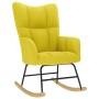 Sillón mecedora con taburete tela amarilla claro