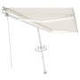 Toldo automático con LED y sensor de viento crema 500x300 cm
