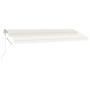 Toldo automático con LED y sensor de viento crema 500x300 cm