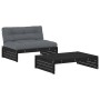 Gartenmöbel-Set 2 Stück und Kissen aus massivem Holz schwarz von vidaXL, Gartensets - Ref: Foro24-3186134, Preis: 383,24 €, R...