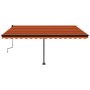 Toldo de pie retráctil manual naranja y marrón 450x300 cm