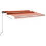 Toldo de pie retráctil manual naranja y marrón 450x300 cm