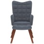 Sillón de relax con reposapiés terciopelo gris oscuro