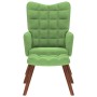 Sillón de relax con reposapiés terciopelo verde claro