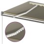 Toldo automático con LED y sensor de viento crema 500x300 cm